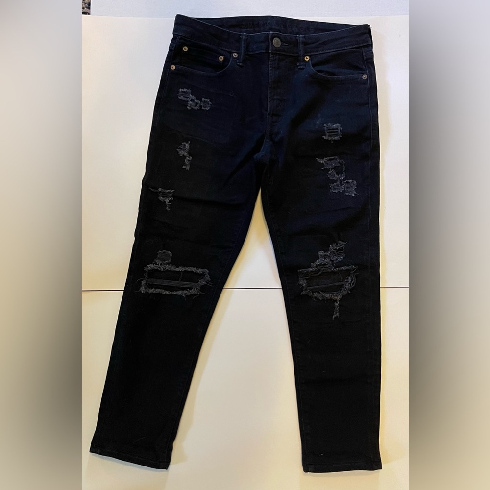 Distressed Black Jeans